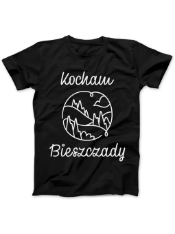 Koszulka Koszulka Damska Kocham Bieszczady Czarna - Śmieszne T-Shirty z Nadrukami ?