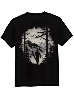 Koszulka Koszulka Męska Człowiek w Górach Czarna - Śmieszne T-Shirty z Nadrukami ?