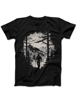 Koszulka Koszulka Damska Człowiek w Górach Czarna - Śmieszne T-Shirty z Nadrukami ?