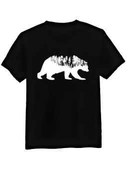 Koszulka Koszulka Męska Niedźwiedź Las Czarna - Śmieszne T-Shirty z Nadrukami ?