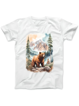 Koszulka Koszulka Damska Niedźwiedź i Lis Biała - Śmieszne T-Shirty z Nadrukami ?