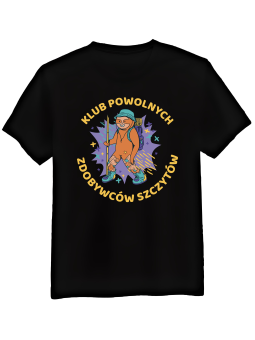 Koszulka Koszulka Męska Klub Powolnych Zdobywców Szczytów Czarna - Śmieszne T-Shirty z Nadrukami ?