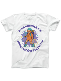 Koszulka Koszulka Damska Klub Powolnych Zdobywców Szczytów Biała - Śmieszne T-Shirty z Nadrukami ?