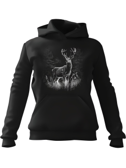 Bluza Męska z kapturem Realistyczny Jeleń Czarna - Śmieszne gadżety z Nadrukami ?