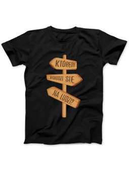 Koszulka Koszulka Damska Którędy Na Ludzi Czarna - Śmieszne T-Shirty z Nadrukami ?