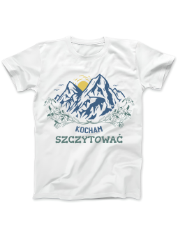 Koszulka Koszulka Damska Góry Kocham Szczytować Biała - Śmieszne T-Shirty z Nadrukami ?