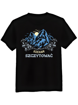 Koszulka Koszulka Męska Góry Kocham Szczytować Czarna - Śmieszne T-Shirty z Nadrukami ?