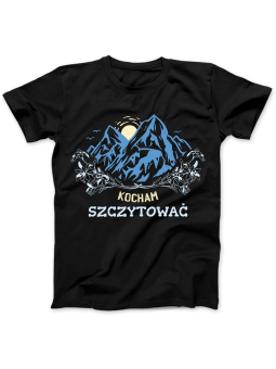 Koszulka Koszulka Damska Góry Kocham Szczytować Czarna - Śmieszne T-Shirty z Nadrukami ?