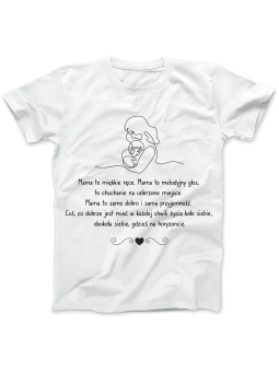 Koszulka Koszulka Damska Mama To Miękkie Serce Biała - Śmieszne T-Shirty z Nadrukami ?