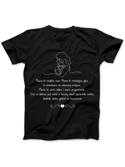 Koszulka Koszulka Damska Mama To Miękkie Serce Czarna - Śmieszne T-Shirty z Nadrukami ?