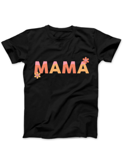 Koszulka Koszulka Damska Mama Napis Czarna - Śmieszne T-Shirty z Nadrukami ?