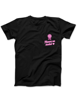 Koszulka Koszulka Damska Różowa Mama Na Medal nadruk na piersi Czarna - Śmieszne T-Shirty z Nadrukami ?