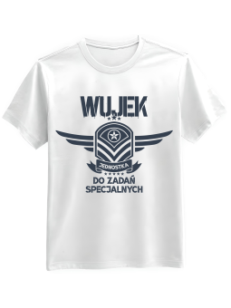 Koszulka Koszulka Męska Wujek Jednostka Do Zadań Specjalnych Biała - Śmieszne T-Shirty z Nadrukami ?