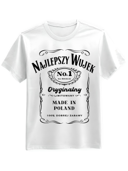 Koszulka Koszulka Męska Najlepszy Wujek Biała - Śmieszne T-Shirty z Nadrukami ?