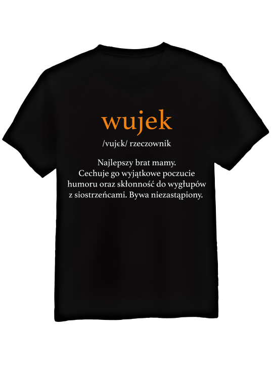 Koszulka Koszulka Męska Wujek Definicja Brat Mamy Czarna - Śmieszne T-Shirty z Nadrukami ?