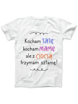 Koszulka Koszulka Damska Sztama z Ciocią Biała - Śmieszne T-Shirty z Nadrukami ?