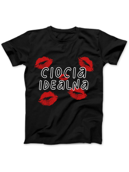 Koszulka Koszulka Damska Ciocia Idealna Czarna - Śmieszne T-Shirty z Nadrukami ?