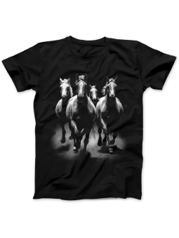 Koszulka Koszulka Damska Stado Koni Czarna - Śmieszne T-Shirty z Nadrukami ?