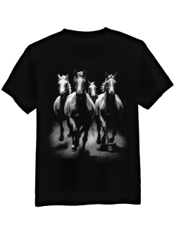 Koszulka Koszulka Męska Stado Koni Czarna - Śmieszne T-Shirty z Nadrukami ?