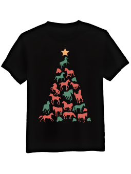 Koszulka Koszulka Męska Końska Choinka Czarna - Śmieszne T-Shirty z Nadrukami ?