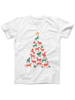 Koszulka Koszulka Damska Końska Choinka Biała - Śmieszne T-Shirty z Nadrukami ?