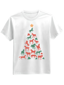 Koszulka Koszulka Męska Końska Choinka Biała - Śmieszne T-Shirty z Nadrukami ?