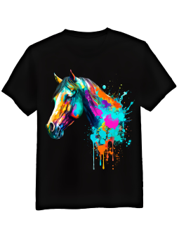 Koszulka Koszulka Męska Koń Akwarela Czarna - Śmieszne T-Shirty z Nadrukami ?