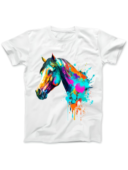 Koszulka Koszulka Damska Koń Akwarela Biała - Śmieszne T-Shirty z Nadrukami ?