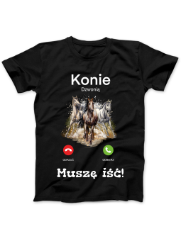 Koszulka Koszulka Damska Konie Dzwonią Czarna - Śmieszne T-Shirty z Nadrukami ?