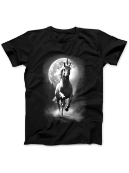 Koszulka Koszulka Damska Galopujący Jednorożec Czarna - Śmieszne T-Shirty z Nadrukami ?