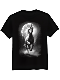 Koszulka Koszulka Męska Galopujący Jednorożec Czarna - Śmieszne T-Shirty z Nadrukami ?