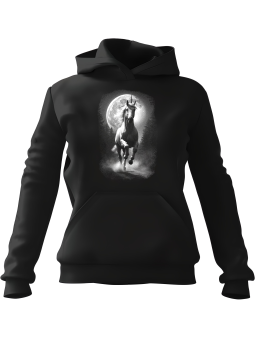 Bluza Męska z kapturem Galopujący Jednorożec Czarna - Śmieszne gadżety z Nadrukami ?