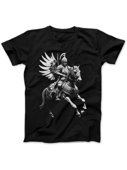 Koszulka Koszulka Damska Husarz Na Koniu Czarna - Śmieszne T-Shirty z Nadrukami ?