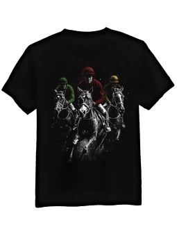 Koszulka Koszulka Męska Konie w Gonitwie Czarna - Śmieszne T-Shirty z Nadrukami ?