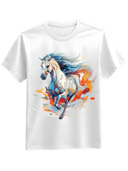 Koszulka Koszulka Męska Biały Koń Akwarela Biała - Śmieszne T-Shirty z Nadrukami ?