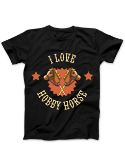 Koszulka Koszulka Damska I Love Hobby Horse Czarna - Śmieszne T-Shirty z Nadrukami ?