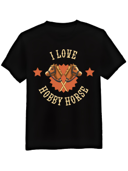 Koszulka Koszulka Męska I Love Hobby Horse Czarna - Śmieszne T-Shirty z Nadrukami ?