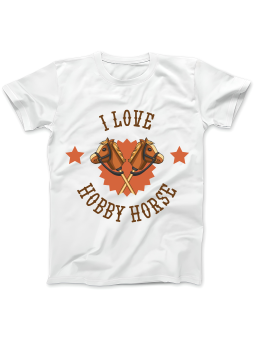 Koszulka Koszulka Damska I Love Hobby Horse Biała - Śmieszne T-Shirty z Nadrukami ?