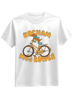Koszulka Koszulka Męska Kocham Mój Rower Czarna Biała - Śmieszne T-Shirty z Nadrukami ?