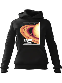 Bluza Męska z kapturem Space Velodrome Czarna - Śmieszne gadżety z Nadrukami ?