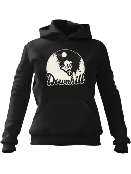 Bluza Męska z kapturem Vintage Downhill Czarna - Śmieszne gadżety z Nadrukami ?