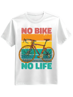 Koszulka Koszulka Męska No Bike No Life Biała - Śmieszne T-Shirty z Nadrukami ?
