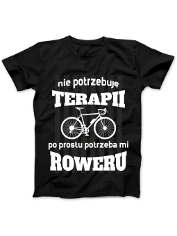 Koszulka Koszulka Damska Potrzeba Mi Roweru Czarna - Śmieszne T-Shirty z Nadrukami ?