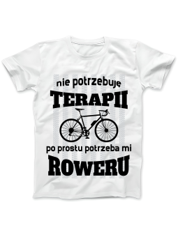 Koszulka Koszulka Damska Potrzeba Mi Roweru Biała - Śmieszne T-Shirty z Nadrukami ?