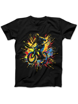 Koszulka Koszulka Damska Farba BMX Czarna - Śmieszne T-Shirty z Nadrukami ?