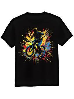 Koszulka Koszulka Męska Farba BMX Czarna - Śmieszne T-Shirty z Nadrukami ?