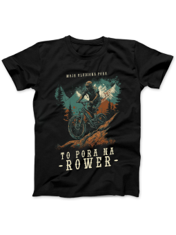 Koszulka Koszulka Damska Pora Na Rower Czarna - Śmieszne T-Shirty z Nadrukami ?