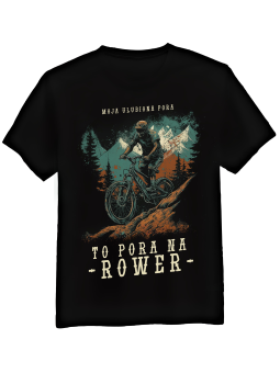 Koszulka Koszulka Męska Pora Na Rower Czarna - Śmieszne T-Shirty z Nadrukami ?