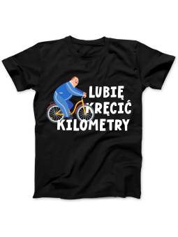 Koszulka Koszulka Damska Lubię Kręcić Kilometry Czarna - Śmieszne T-Shirty z Nadrukami ?