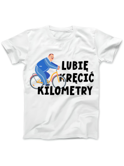 Koszulka Koszulka Damska Lubię Kręcić Kilometry Biała - Śmieszne T-Shirty z Nadrukami ?